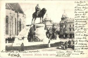 1903 Kolozsvár, Cluj; Mátyás király szobra / statue of  Matthias Corvinus (EK)