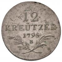 1795B 12kr Ag "I. Ferenc" Körmöcbánya (4,76g) T:1-,2 patina / 
Hungary 1795B 12 Kreuzer A...