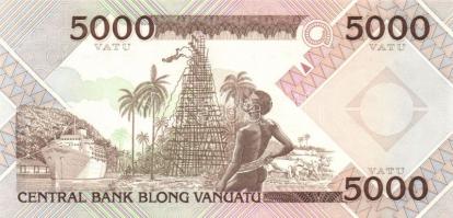 Vanuatu 1992-1995. 100V, 500V, 1000V, 5000V kpl.sor T:I
