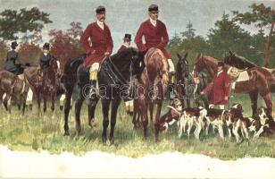 Hunters on horseback with dogs, s: Anton Hoffmann