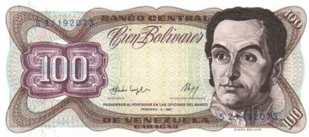 Venezuela 1985-1989. 1B, 2B, 5B, 10B(2klf), 20B, 50B, 100B T:I