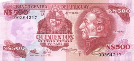 Uruguay 1978-89. 50P, 100P, 500P, 1000P T:I