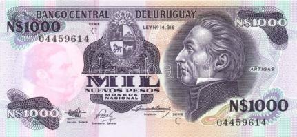 Uruguay 1978-89. 50P, 100P, 500P, 1000P T:I