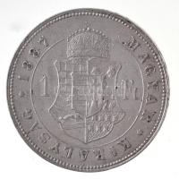 1887KB 1Ft Ag "Ferenc József / Barokk címer" T:1-
Adamo M15