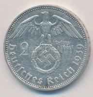 Német Harmadik Birodalom 1939A 2M Ag "Hindenburg" T:2  
German Third Reich 1939A 2 Mark A...