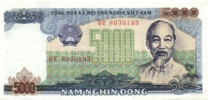 Vietnam 1987-88. 200D, 500D, 1000D, 2000D, 5000D komplett sor! T:I, I- (5000D) saroktörés, II+ (2000...
