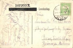 Budapest, Sokol ünnepség és torna Budapesten, sport, hátoldalon aláírások / Slavnost rozvinuti Prápo...