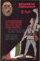 1914 Magyar Hadsegélyező Hivatal propaganda segélylapja / WWI Hungarian military charity propaganda card (EB)