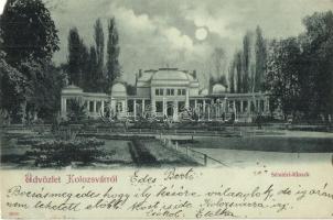 1901 Kolozsvár, Cluj; Sétatéri-Kioszk, este / promenade kiosk at night (EM)