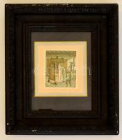 cca 1930 ruhapróba (Fritz Löw), nyomat, üvegezett keretben, 8×6 cm