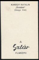 cca 1940 Karády Katalin az "Erzsébet királyné" címszerepében, kisméretű fotólap hátulján f...