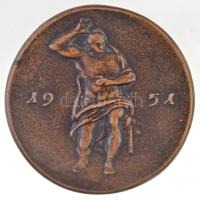 Madarassy Walter (1909-1994) 1951. "János Jajczay" kétoldalas Br emlékérem (55mm) T:1-