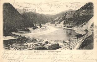 1903 Vöröstoronyi-szoros, Roterturmpass, Pasul Turnu Rosu; Fűrésztelepi híddal / sawmill with bridge