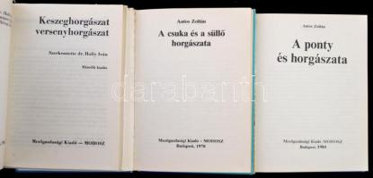 Vegyes könyvtétel, horgászat témában, 3 db: 
Antos Zoltán: A ponty horgászata. 
Antos Zoltán: A cs...