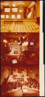 cca 1980 3 db fotó az MTV-ből (Tamási Eszter bemondónő, Bába Pál technikus, stb.), hátuljukon feliratozva, 8×12 cm