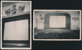 cca 1950 2 db moziterem belső, fotó, 8×11 cm