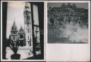 cca 1930 Budapest, 3 db fotó a Budapest Székesfőváros Idegenforgalmi Hivatala fotólaboratóriumából, hátuljukon pecséttel jelzett, 18×13 cm