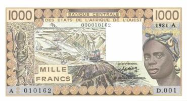 Nyugat-Afrikai Államok/Elefántcsontpart 1981. 1000Fr Sign.15 T:I