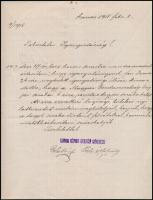 1918 Szavras, a Szarvasi Központi Szeszfőző Szövetkezet igazgatósági tagjainak kézzel írott levele a Magyar Gazdaszövetség részére tagságba való felvételük tárgyában