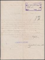 1918 Szavras, a Szarvasi Központi Szeszfőző Szövetkezet igazgatósági tagjainak kézzel írott levele a...