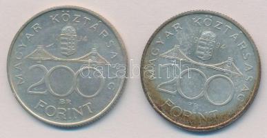1994. 200Ft Ag "Deák" (2x) T:2 patina