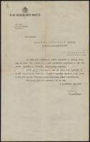 1925 Kereskedelemügyi miniszteri fizetési értesítő postasegédtisztnő részére, fejléces papíron, államtitkári aláírással