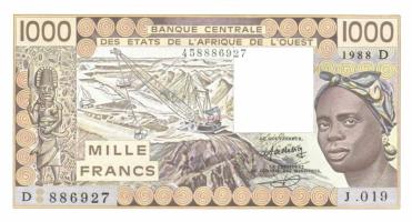 Nyugat-Afrikai Államok/Mali 1988. 1000Fr Sign.14 T:I