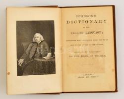Johnsons Dictionary of the English Language. Halifax, é. n., Milner and Sowerby. Simó Géza (1870-1946) író, kommunista politikus tulajdonbélyegzőjével. Kopott vászonkötésben, jó állapotban.