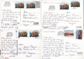 15 db MODERN külföldi képeslap német bélyegzésekkel / 15 modern European town-view postcards with Ge...