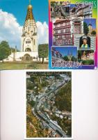 15 db MODERN külföldi képeslap német bélyegzésekkel / 15 modern European town-view postcards with Ge...