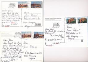 15 db MODERN külföldi képeslap német bélyegzésekkel / 15 modern European town-view postcards with Ge...