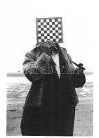 12 db MODERN sakkos karikatúra képeslap / 12 modern art postcards with caricatures about chess