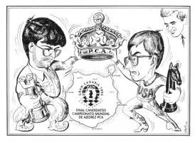 12 db MODERN sakkos karikatúra képeslap / 12 modern art postcards with caricatures about chess