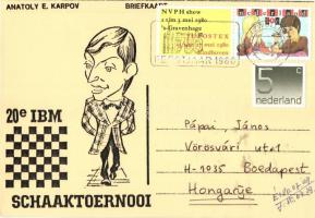 7 db MODERN érdekes sakkos képeslap / 7 modern interesting postcards about chess