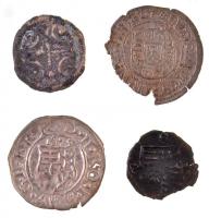 4db-os vegyes magyar középkori pénz tétel, közte 1527L-K? Denár Ag "II. Lajos" T:2-,3 rep....