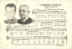 1942 Leszedik a szőlőt. Regős Antal verse Dr. Révész Amadé zenéje / Hungarian folk song, music sheet (fa)