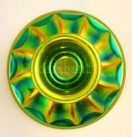 Zsolnay eozin mázas gyertyatartó, jelzett, kis kopásokkal, m: 8,5 cm