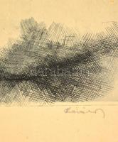 Kováts jelzéssel: Téli táj, rézkarc, papír, kis sérüléssel, 24,5×29,5 cm