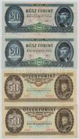 8db-os vegyes magyar forint bankjegy tétel, közte 1949. 10Ft T:II,III