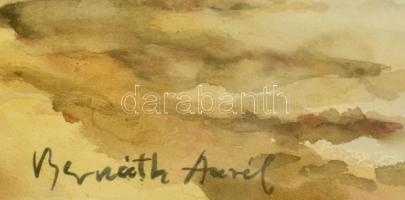 Bernáth jelzéssel: Tópart, akvarell, papír, foltos, üvegezett fa keretben, 21×29,5 cm