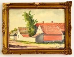 Mednyánszky jelzéssel: Házsor, akvarell, papír, üvegezett fa keretben, 23×31 cm