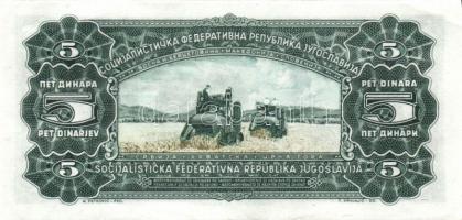Jugoszlávia 1955. 100D + 1965. 5D T:I