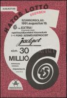 1989-1992 13 db reklám plakát, főként Szerencsejáték Rt., köztük Totó, Hatos Lottó, Bongo, Medicina&...