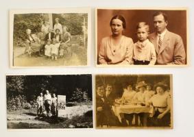 cca 1900-1940 Vegyes fotó tétel: családi életképek, gyerekek, hölgyek, katonai, vendéglő, stb., össz...