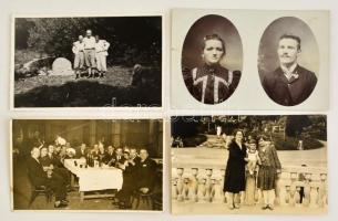 cca 1900-1940 Vegyes fotó tétel: családi életképek, gyerekek, hölgyek, katonai, vendéglő, stb., össz...