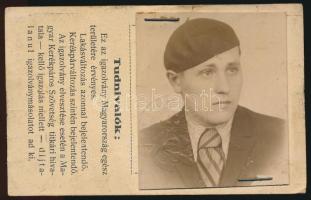 1938 a Magyar Kerékpáros Szövetség fényképes éves tagsági igazolványa Droba Aladár (?-?) amatőr vers...