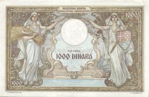 Jugoszlávia 1931.12.1. 1000D T:I- kis saroktörés