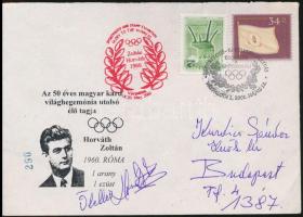 Horváth Zoltán (1937-) olimpiai bajnok kardvívó aláírása borítékon