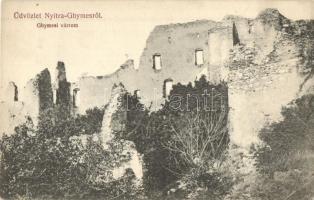Gímes, Ghymes, Dymes, Jelenec; Várrom. Rasofszky Béla kiadása / castle ruins (EK)