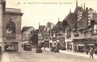 Deauville, Plage Fleurie, Rue du Casino / street view, automobiles, shops